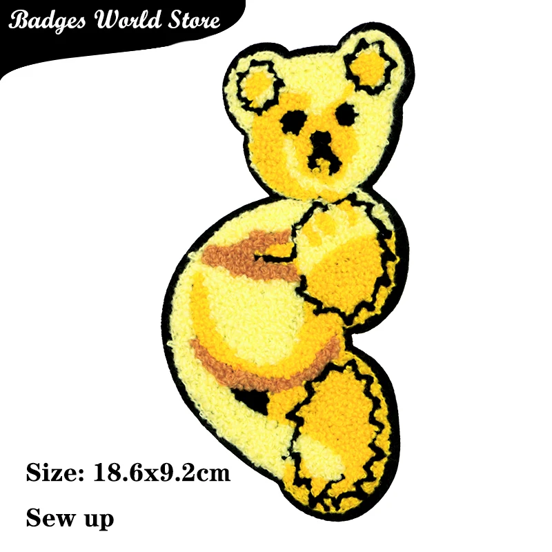 Медведь в форме сердца пальца облака синель значок вышивка полотенце аппликация