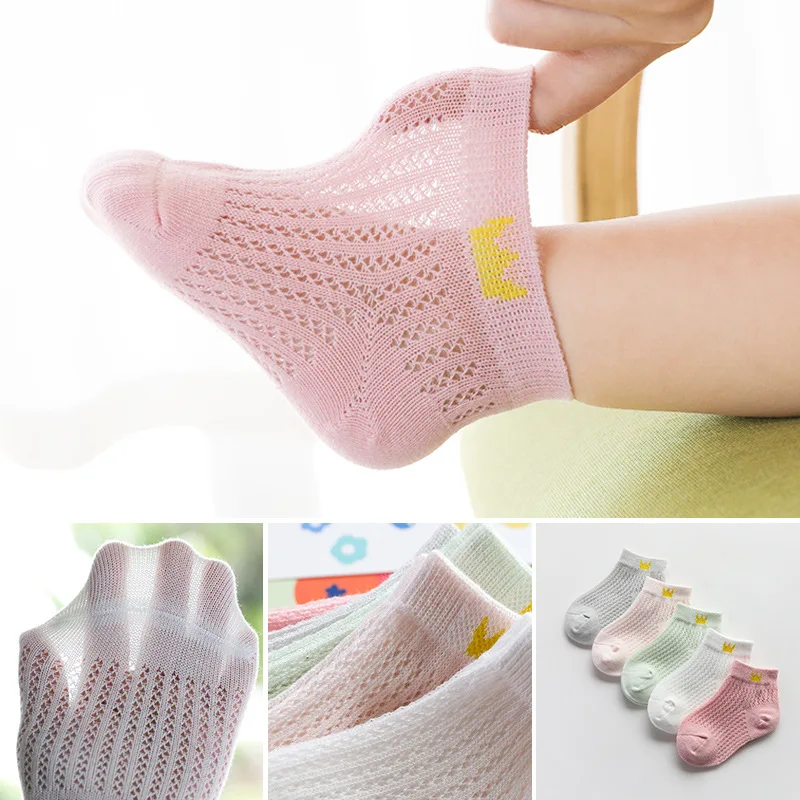 

2021 Summer Children Kid Girls Solid Cotton Socks Infant Baby Toddler Boys Sock 1-12Y Solid Casual Baby Girls