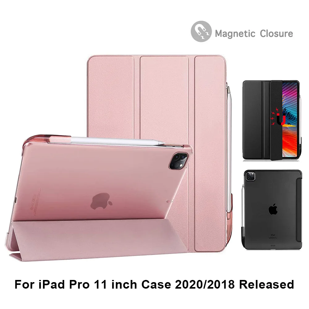

MOSISO iPad Pro 11 inch Case 2020/2018 Slim Fit Frosted PC Back PU Leather with Magnetic Stand Folio Protective Tablet Cover
