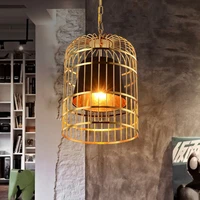 chinese bird cage light living room restaurant dining room chandelier fabric hanging lamp cloth droplight