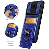 For Xiaomi Poco NFC Case Shockproof Armor Card Slot Phone Case For PocoPhone X3Pro PocoX3 Pro Ring Magnetic Cover