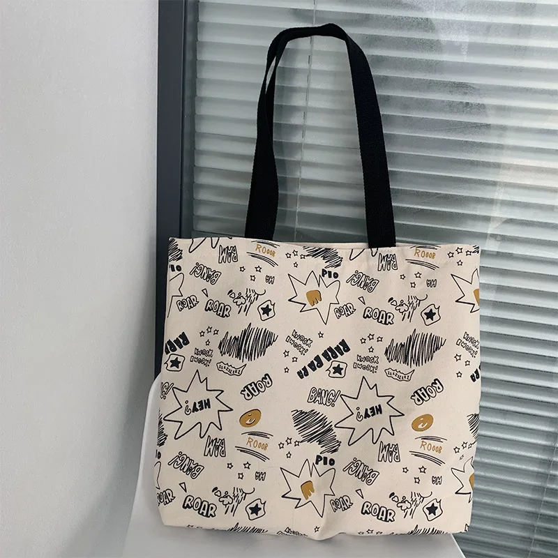 

ANGIETPYE Dropshipping Canvas Shopping Bags New Print Eco Friendly Shopping Bags Fashion Lady Handbags for Women Canvas Tote Bag