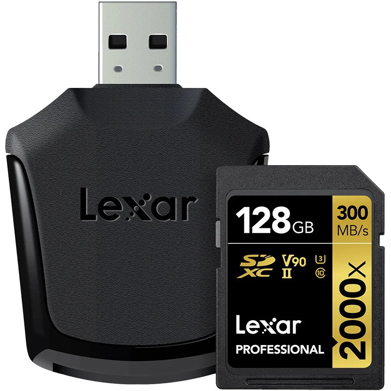 100% Original Lexar 128GB 64GB SDXC Card U3 32GB SDHC Card 2000X UHS-II 300MB/s High Speed Flash Memory For 3D 4K video Camera