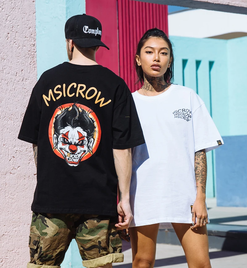 

All-Match Summer Funny Cool Painted Vintage t-Shirt Funny Pattern Preppy Style Korean Version Clothes Fashion Casual Streetwear