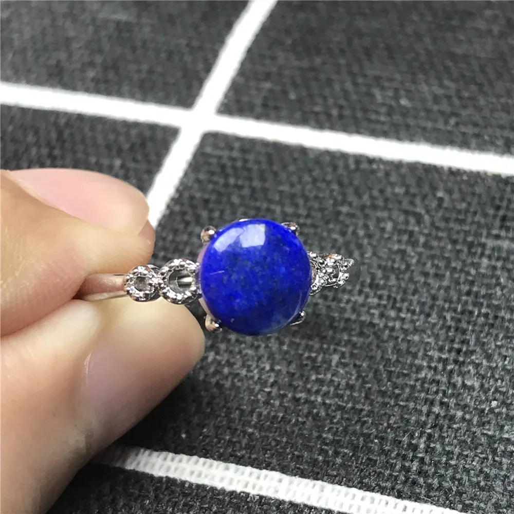 Настоящее натуральное Королевский Синий Лазурит кольцо ювелирные изделия для