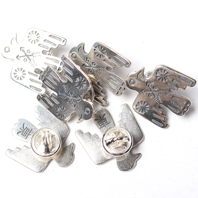 

Can SD925 Rock Roll Vintage Super Quality Sil Ver Navajo Thunderbird Brooch