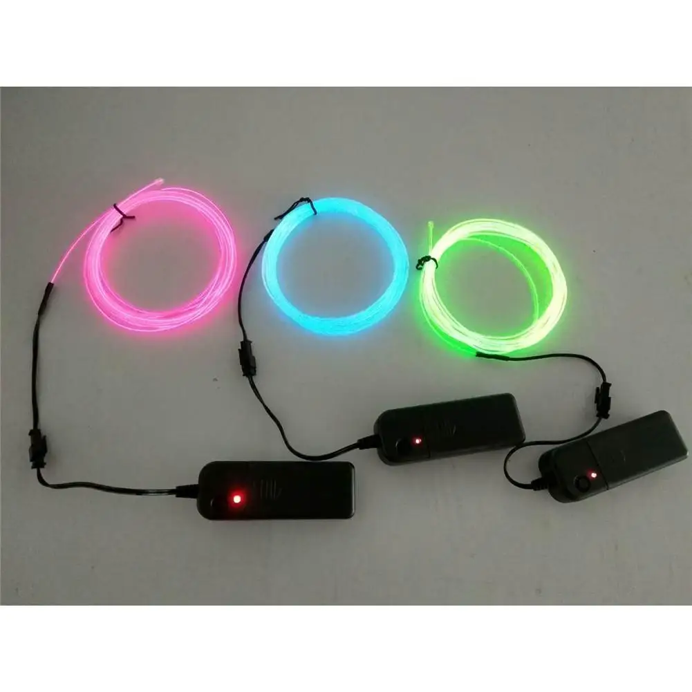 Портативный неоновый свет электролюминесцентный провод набор 3 м в батарейный