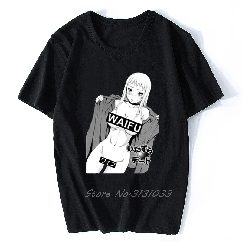 Футболка мужская из аниме «вайфу», забавная японская Модная рубашка с рисунком манги, эчи, чентая, Weeaboo, лето
