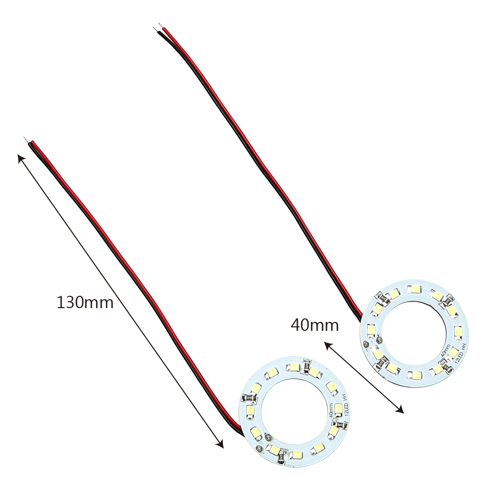 

2Pcs/Set Car-styling 12SMD 1210 3528 Auto DRL Lamp LED Daytime Running Light 40MM Angel Eye Car Light Car Headlight DC 12V