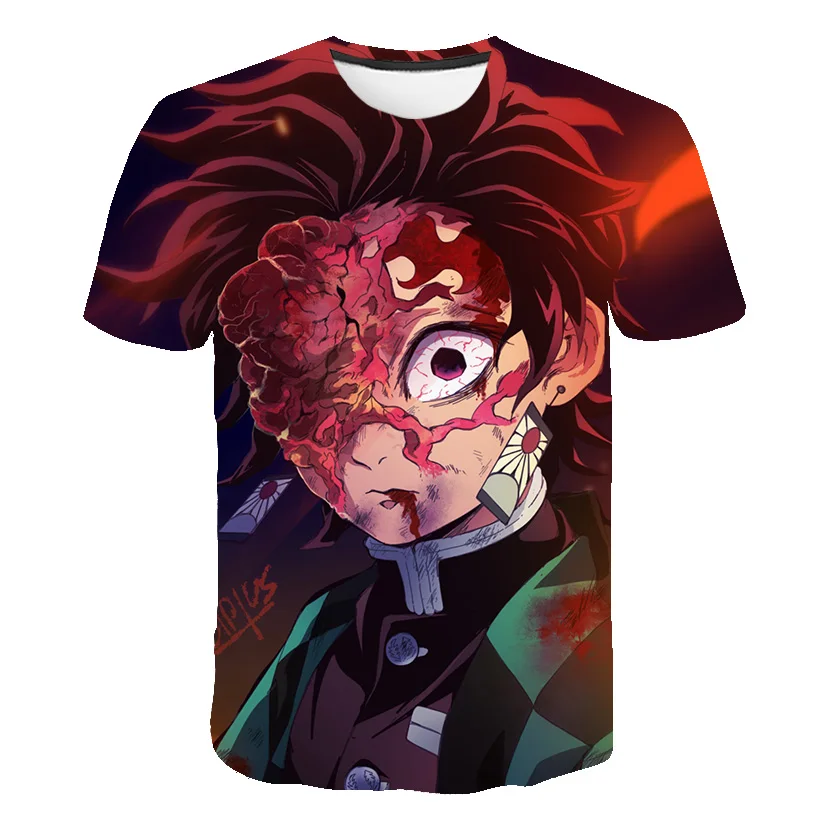 Детская одежда новая 3D футболка мультяшная Kawai детская японская Европа без Yaiba demon