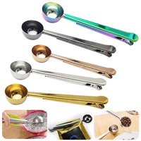 stainless steel coffee spoon multifunctional sealing clip kitchen accessories coffee measuring spoon fruit spoon ice cream spoon