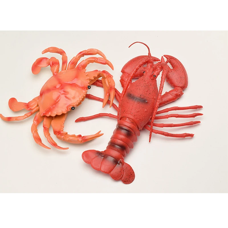 

1Pcs Simulation Lobster Crab Simulation Model Soft Rubber Squeak Pinch Science And Education Cognitive Scene Prop Decoration Toy