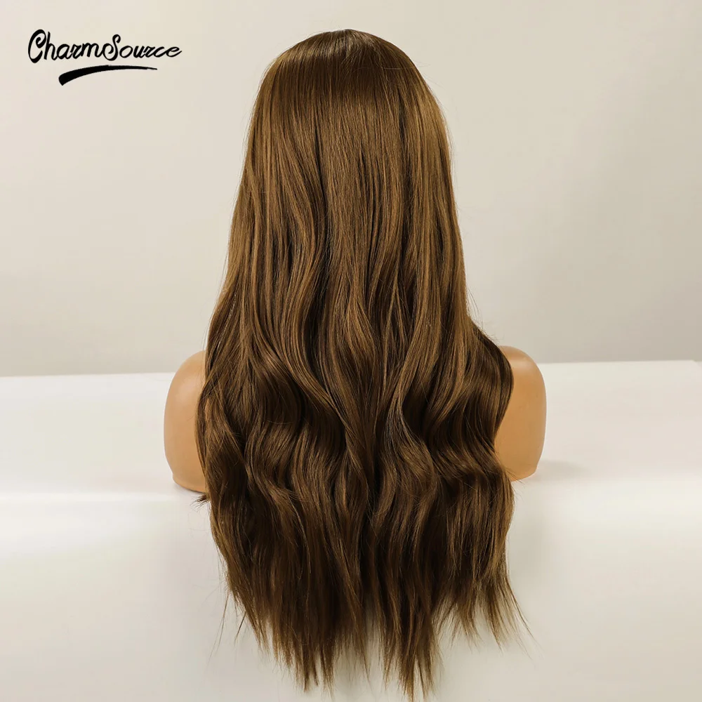 Парик CharmSource из длинных коричневых волос натуральные волнистые парики на сетке