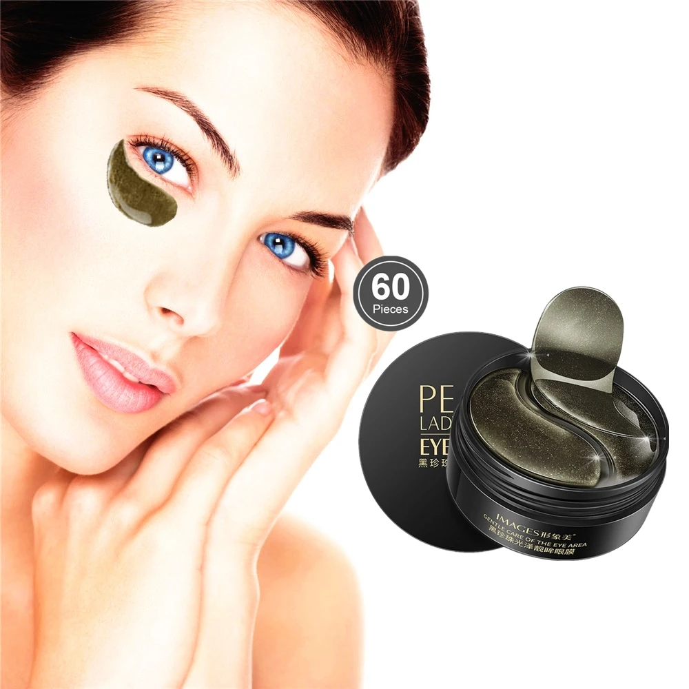 60 шт. натуральный женьшень Гиалуроновая кислота крем против морщин темные круги маска для глаз патчи черный
