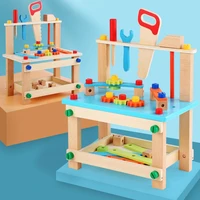preschool baby montessori toys kids wooden toys simulation multifunctional repair tool set pretend play toys for children gift