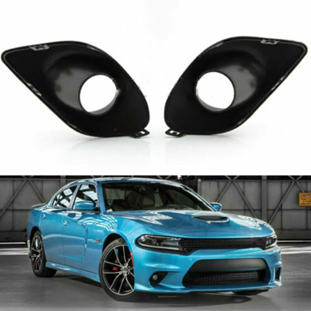 

Pair Fog Light Fog Lights LED Headlight Covers Bezels For Dodge Charger SRT 2015 2016 2017 2018 2019 PAIR