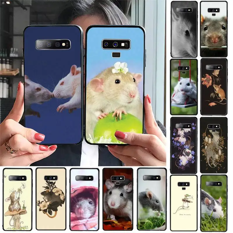 

TOPLBPCS Cute Mouse Rat Art Phone Case For Samsung Galaxy S20 S10 Plus S10E S5 S6 S7edge S8 S9 S9Plus S10lite 2020