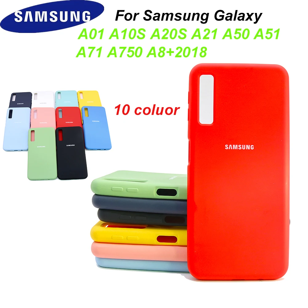 Оригинальный чехол из жидкого силикона для телефона Samsung Galaxy A01 A10s A20s A21 A50 Мягкий