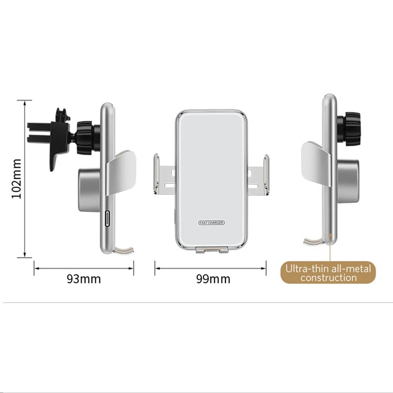 

Automatic Sensor Car Fast Wireless Charger Air Vent Mount Mobile Phone Bracket Stand Qi Wireless Charging