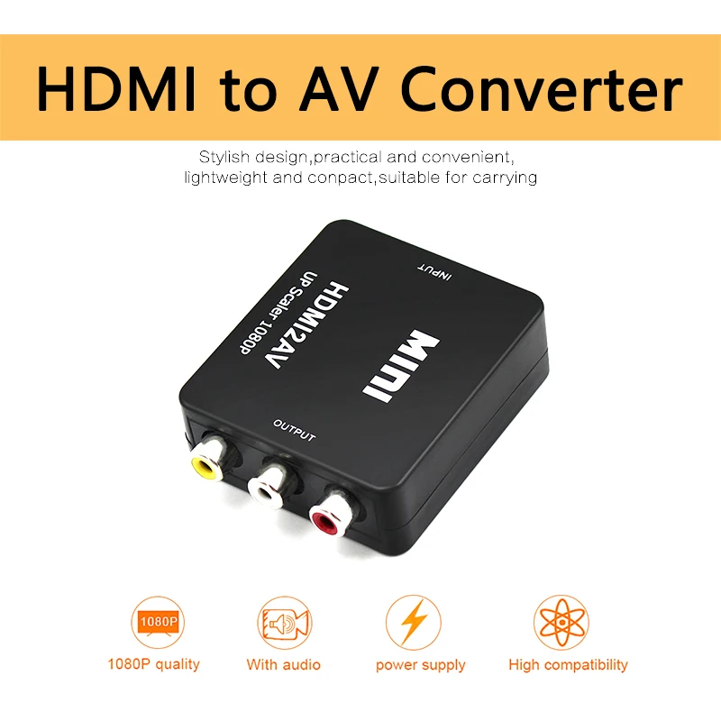 Конвертер HDMI2AV HDMI в RCA AV конвертер композитный 3 выход видео адаптер Мини NTSC PAL для
