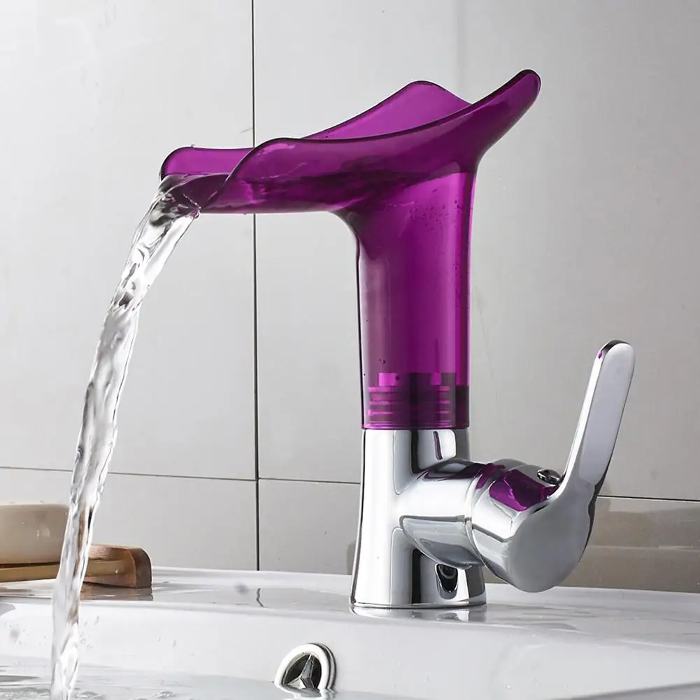 

Прозрачный смеситель в форме бокала для вина в ванную комнату, устанавливаемый на поверхность смеситель с изливом водопада, принадлежности...