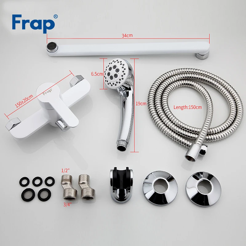 frap bathroom matte black shower faucets bathtub faucet wall mounted waterfall water mixer with handheld shower head free global shipping