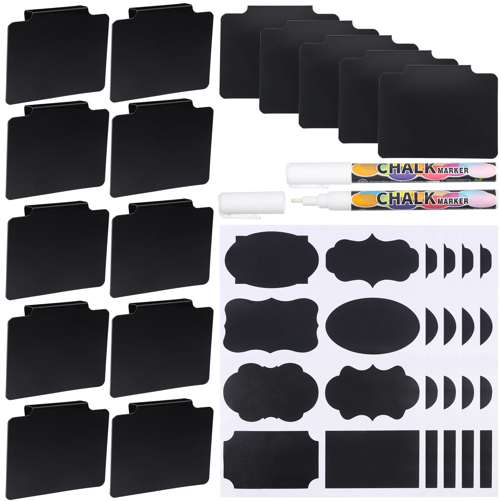 

Кухонная черная этикетка-зажим, Ярлыки-зажимы для детской корзины с белым мелом, съемные металлические зажимы для корзины, ярлыки для мелов...