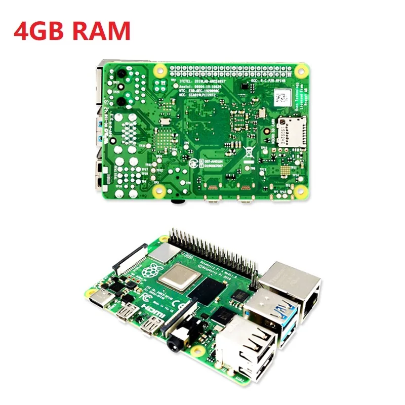 

Latest Raspberry Pi 4 Model B WIFI Blueteeth 5.0 with 4GB RAM BCM2711 Quad core Cortex-A72 ARM v8 1.5GHz Support 2.4/5.0 GHz