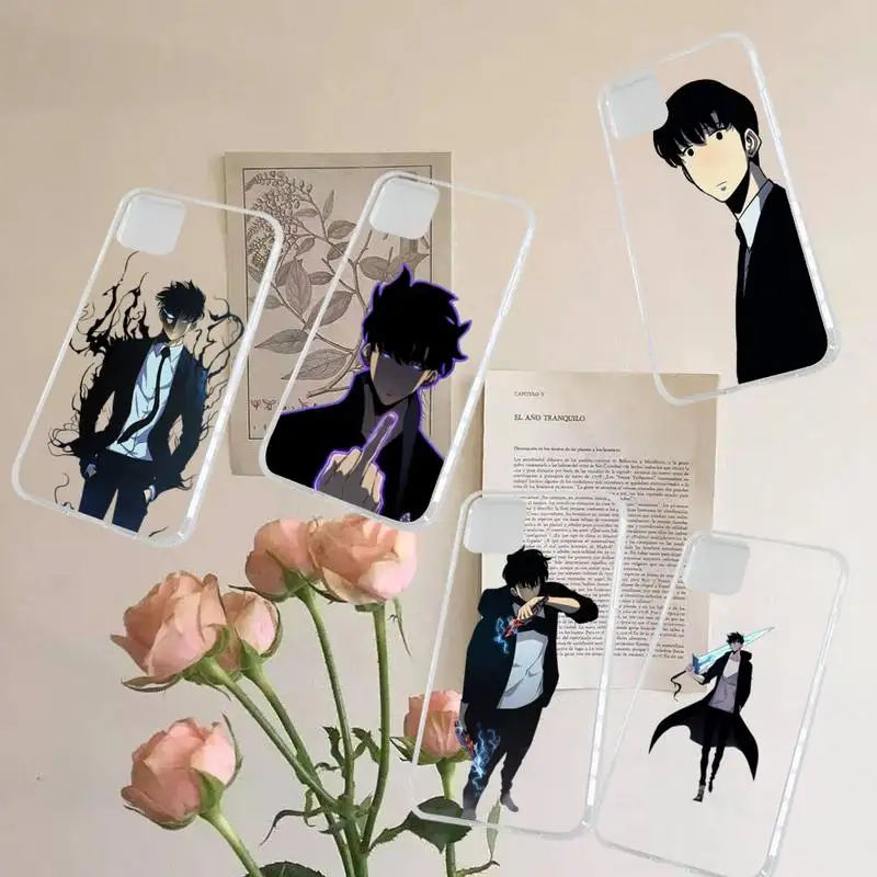 

Solo Leveling Sung Jin Phone Case Transparent for iPhone 7 8 11 12 13 s mini pro X XS XR MAX Plus