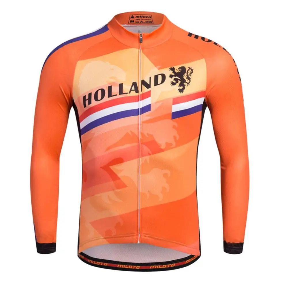 Майо Ciclismo Велоспорт Джерси с длинным рукавом мужская велосипедная одежда