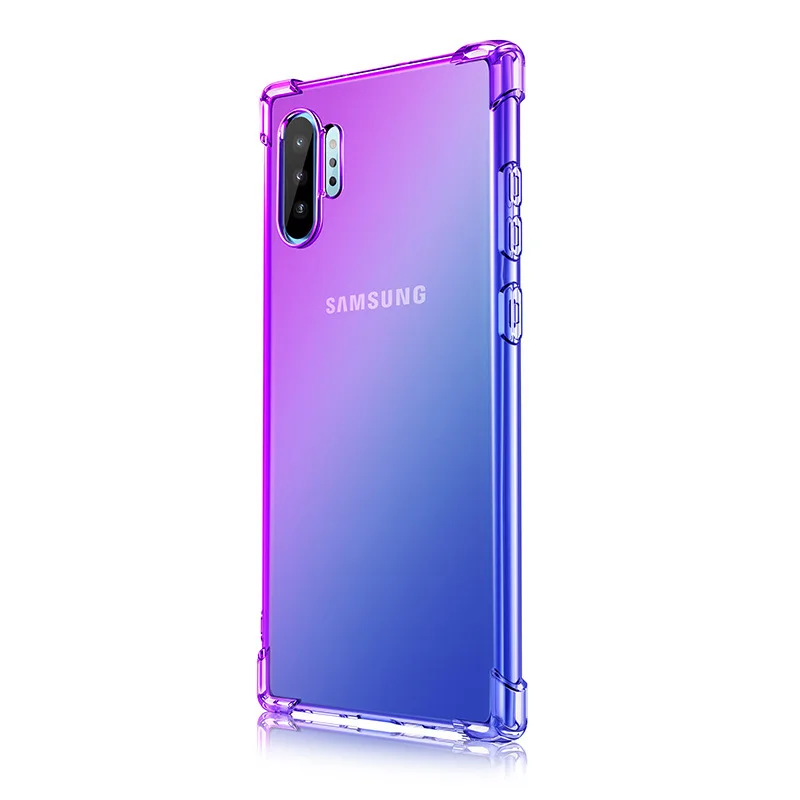 Амортизация цвета постепенное изменение ТПУ чехол для телефона samsung galaxy Note 10 Pro 9