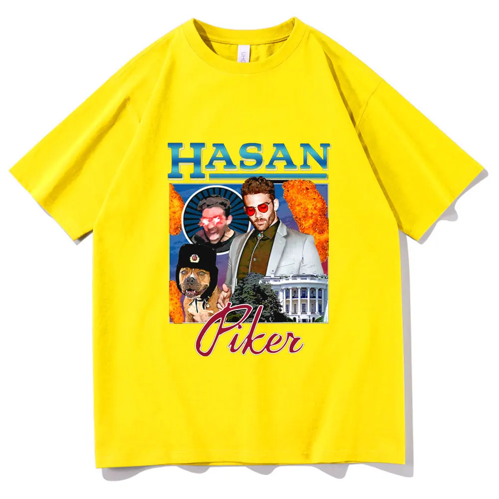 

Fashion New Hasan Piker Tshirt Men Women Hip Hop Harajuku T Shirts Couples Cotton Tee Oversized European American Size T-shirt