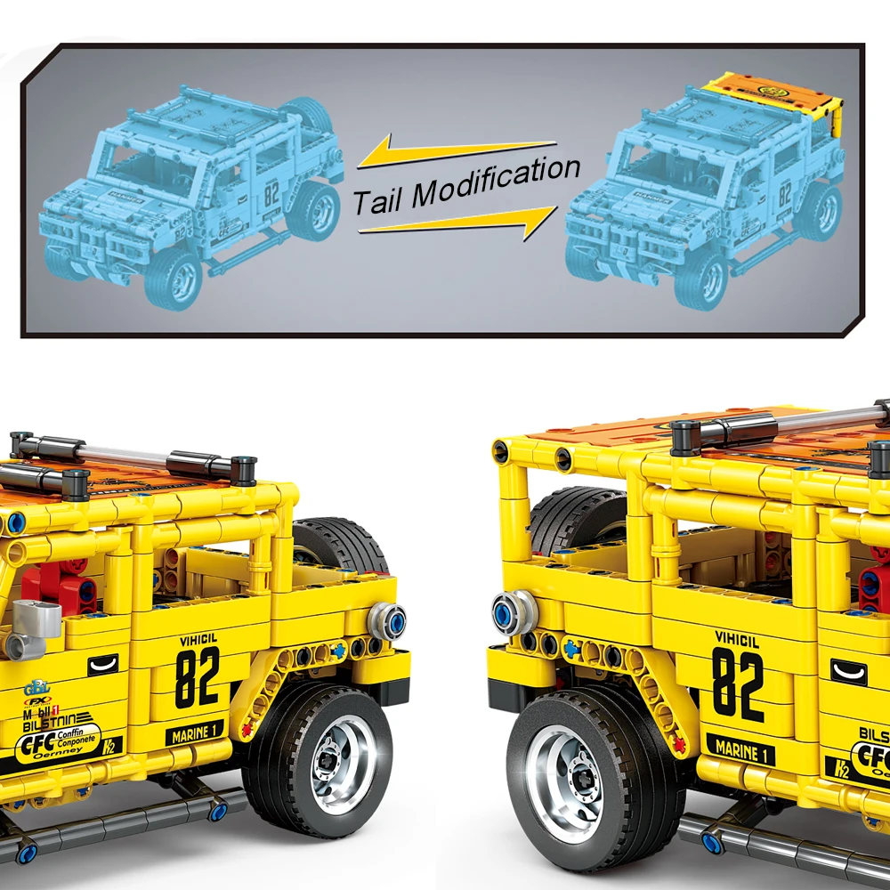 

High-tech Off-Road Vehicle City Pull Back Racing Car Toys Building Blocks Children Creator Educational Toys Kids Birthday Gift