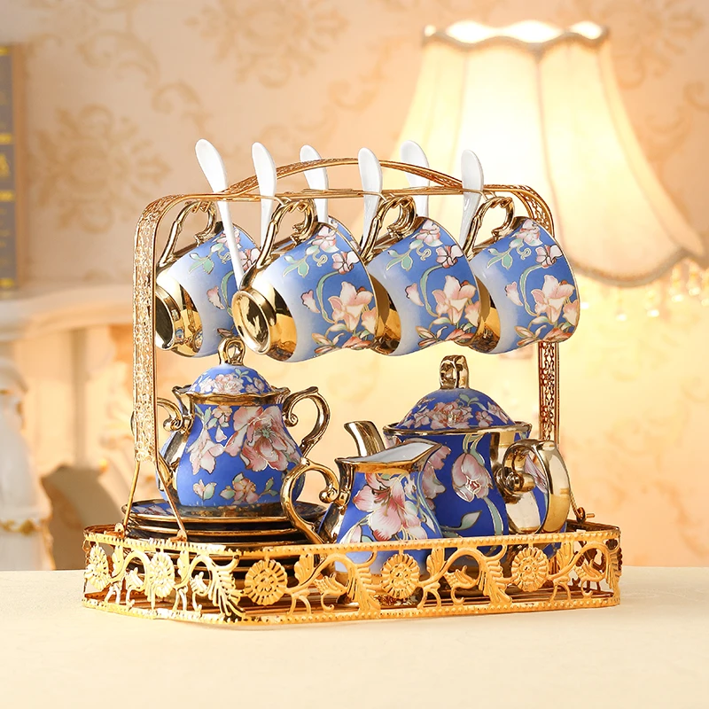 Чайная чашка из европейской керамики и блюдце Китайский слоновой кости золотой