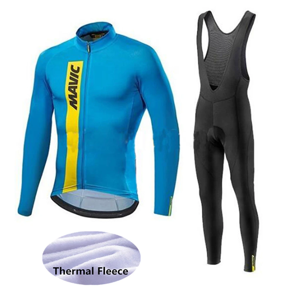 Cycling suit Mavic Pro team зимний комплект из Джерси с длинным рукавом для велоспорта, одежда для горного велосипеда, Теплая Флисовая одежда для велоспорта, Майо Ropa Ciclismo - Цвет: Cycling suit