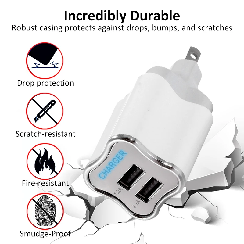 Дорожное мини-зарядное устройство с 2 USB-портами 5 В 1 А | Мобильные телефоны и