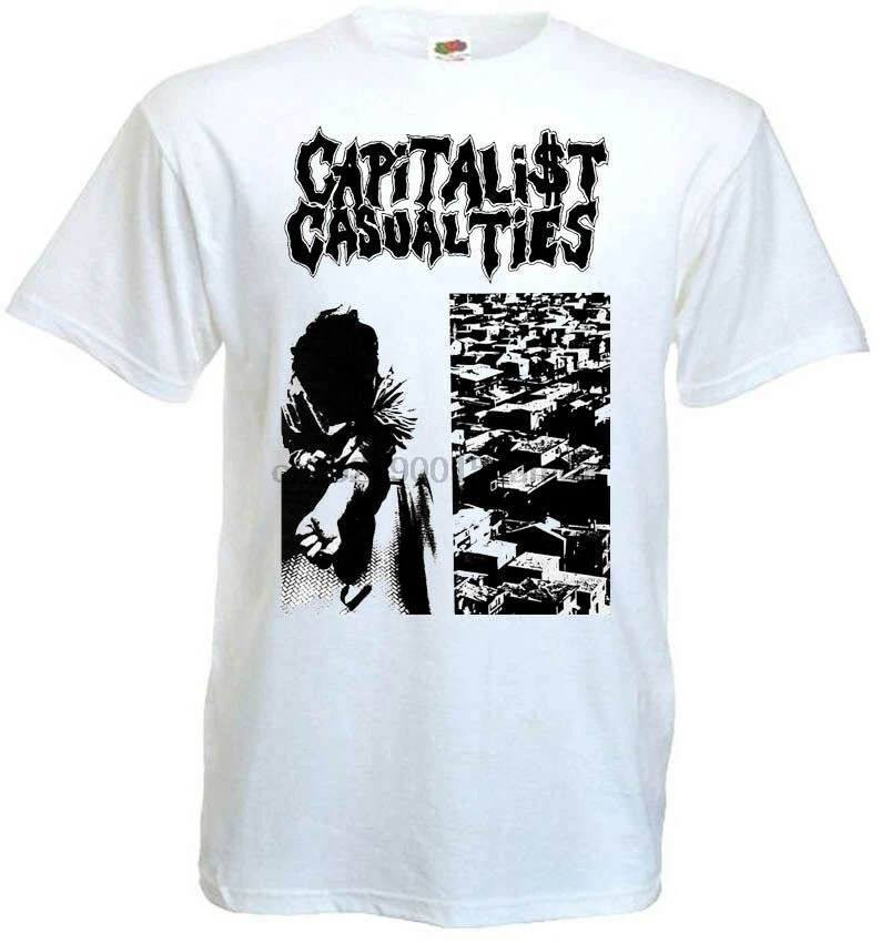 Капиталистического потери v9 Футболка белая хардкор панк все размеры S 5XL|Мужские