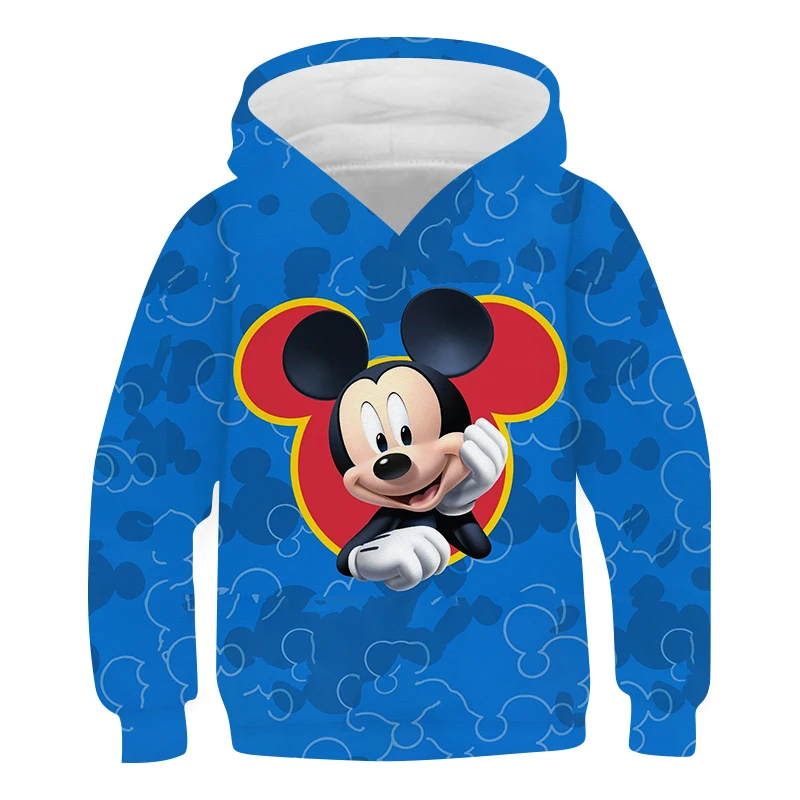 

Autumn Sweatshirt Pullover hoodies Disney Mickey Mouse Cartoon Print Hooded Collar Kids hoody Boys Girls Clothes Jacket Coats