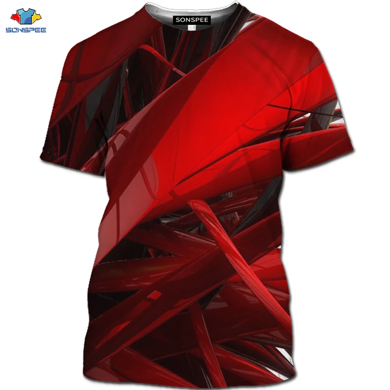 SONSPEE 3D Sci Fi Лазерная футболка с абстрактным рисунком Спортивная Мужская забавная