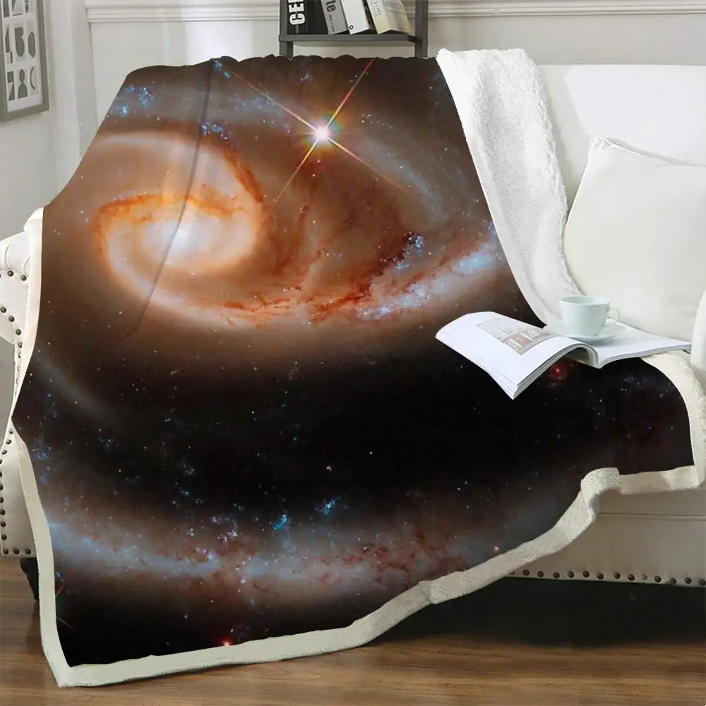

Одеяла NKNK Galaxy с 3D принтом туманности, покрывало для кровати с головокружением, космосом, плюшевое покрывало, шерпа, одеяло с винтажным рисун...