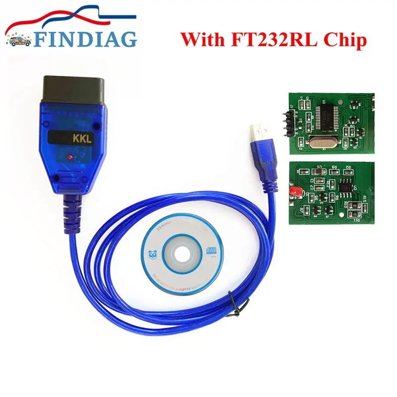 Профессиональный OBD2 диагностический кабель USB FTDI FT232RL чип для VAG KKL 409 читатель