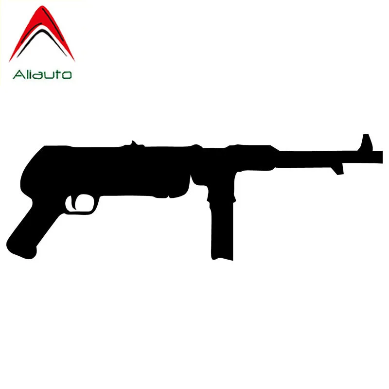 Модная Автомобильная наклейка Aliauto WW2 немецкий MP38 автопистолет мультяшный пистолет энтузиаст авто мотоцикл декоративная ПВХ наклейка, 22 см * 7 см