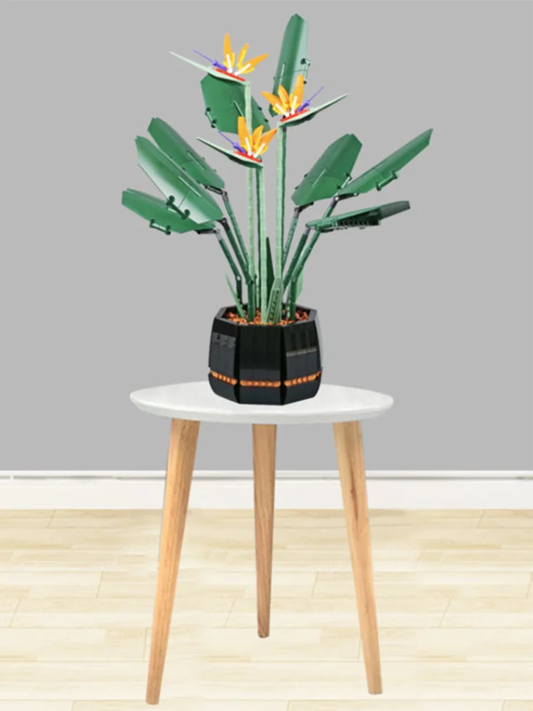 

Idea bonsai Tree 10289 Bird of Paradise Building Blocks Plant potted Strelitzia potted Building Blocks Decorative ornaments Gift