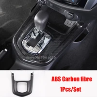 abs carbon fibre car gear shift knob frame panel decoration cover trim for nissan navara np300 2017 2018 2019 accessories 1pcs