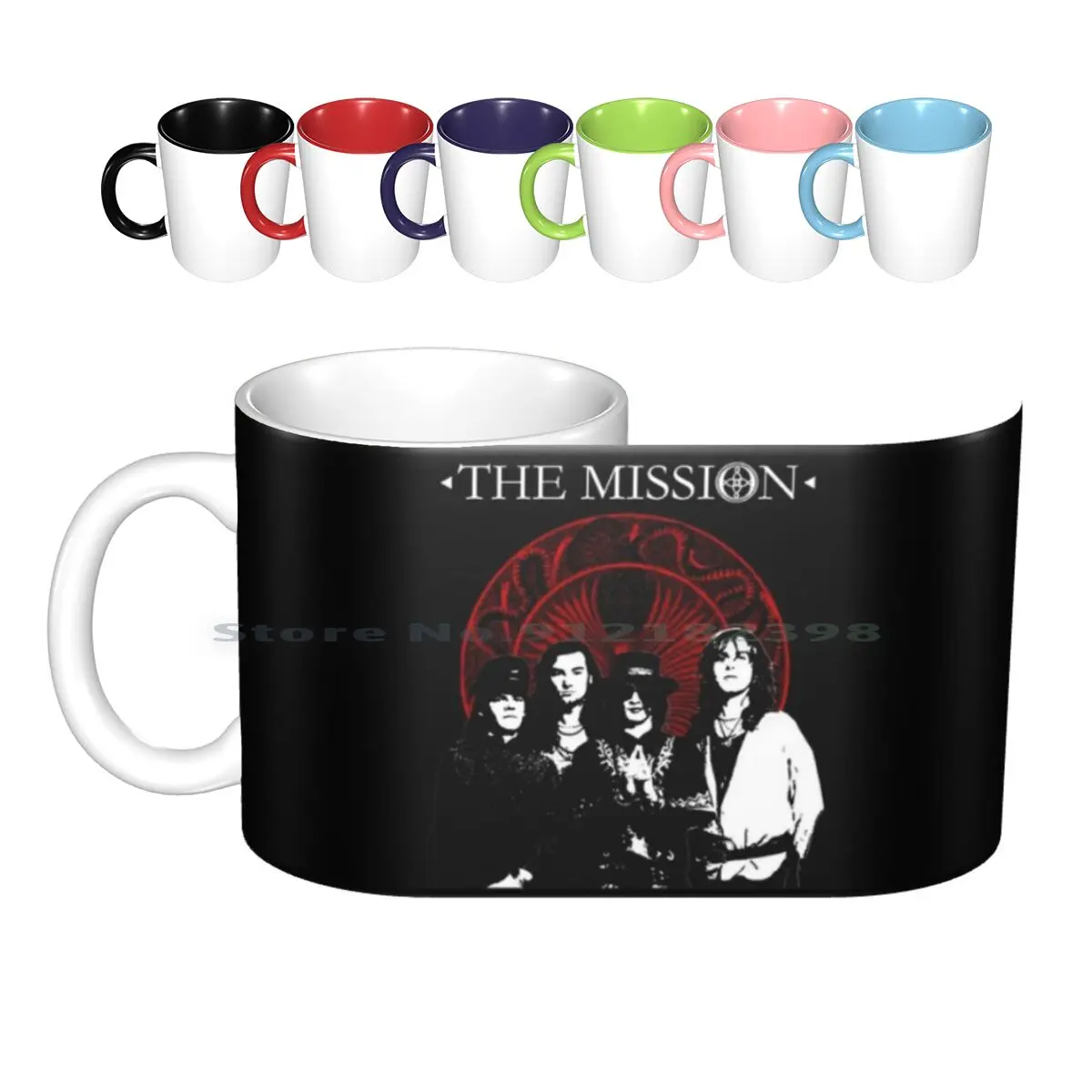 

Керамические кружки The Mission, кофейные чашки, Кружка для молока и чая, Британская, панковская, Готическая, темная, альтернатива, God Own, медицина, ...