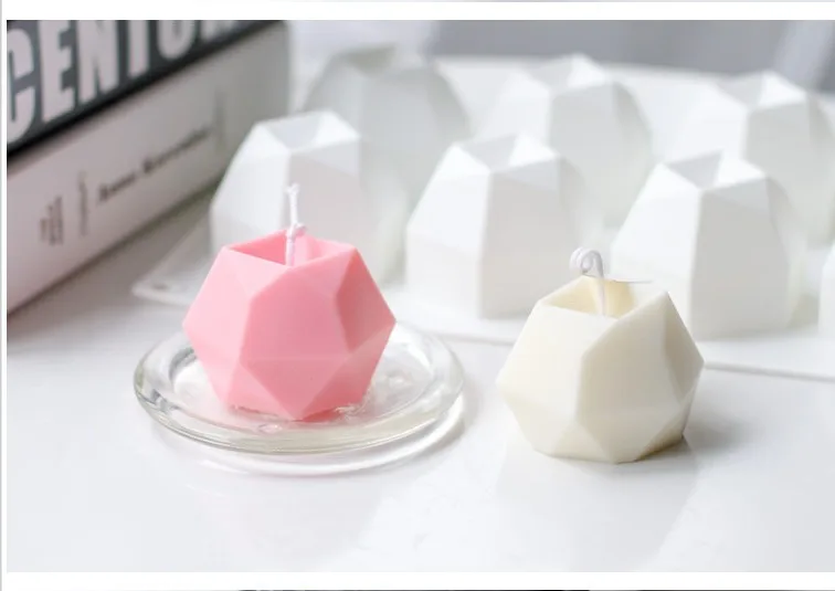 

3D Geometric Candle Silicone Molds Diamond Cube DIY Soap Mold Aromatherapy Plaster Decorating Mould Handmade Crafts