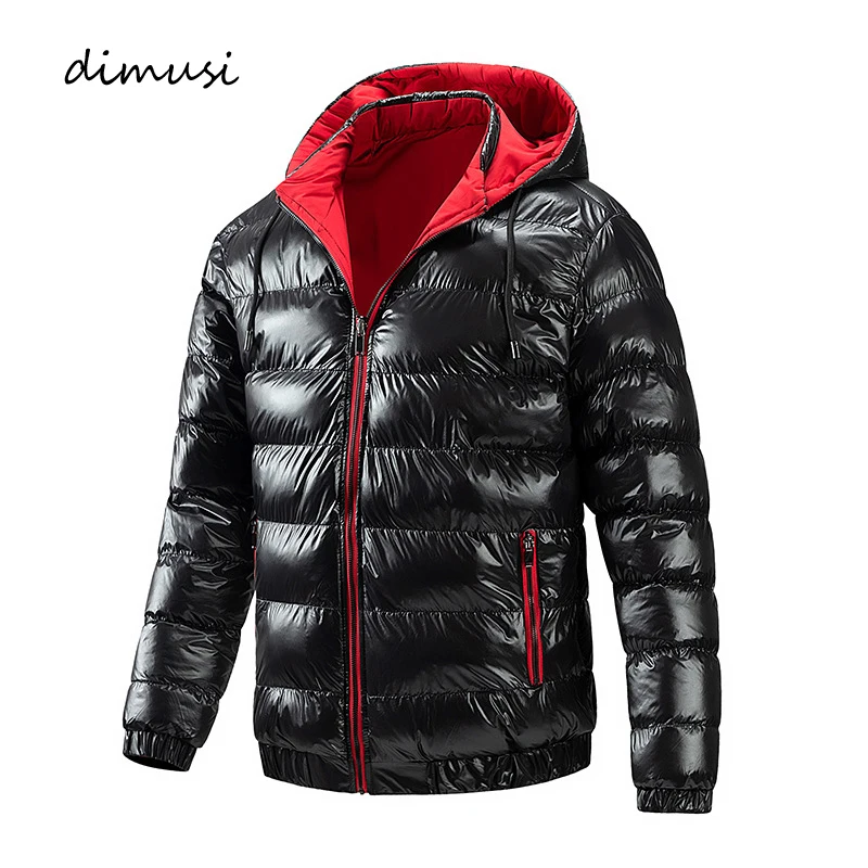 

DIMUSI Winter Men's Bomber Jackets Men Two-Side Wear Warm Parkas Hoodies Coats Casual Outdwear Thermal Jacket Mens Clothing