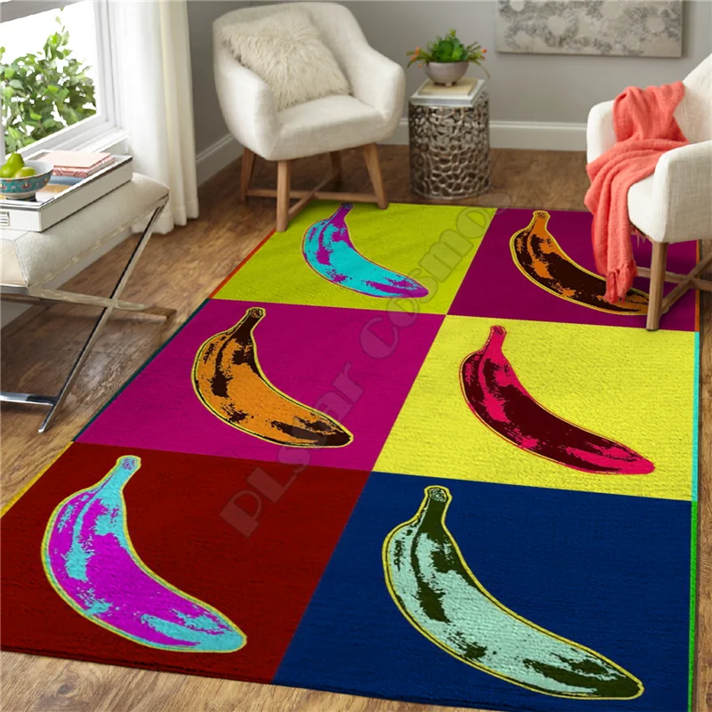 

Psychedelic Banana 3D All over Print Carpet Mat for Living Room Doormat Flannel Print Bedroom Non-slip Floor Rug 03