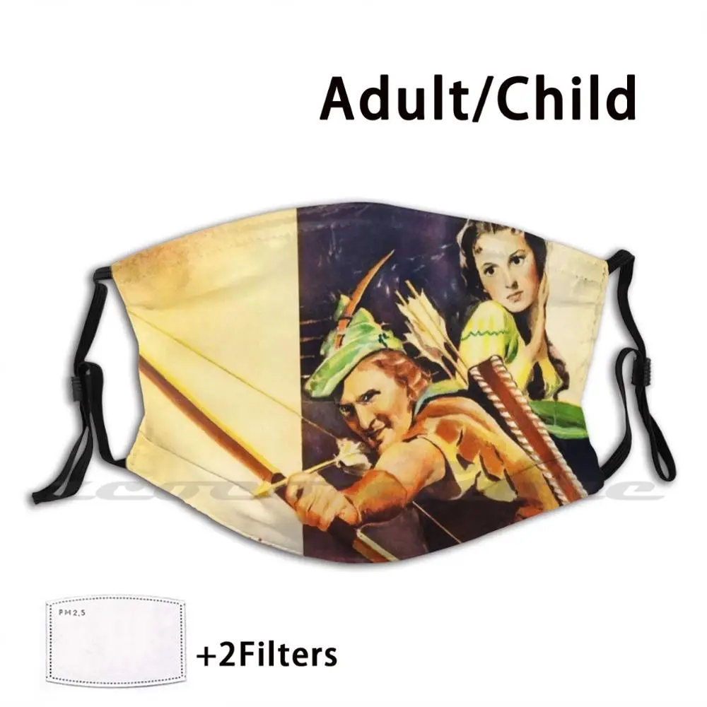 

The Adventures Of Robin Hood Movie Poster Mask DIY Washable Filter Pm2.5 Mouth Trending The Adventures Of Robin Hood Robin Hood