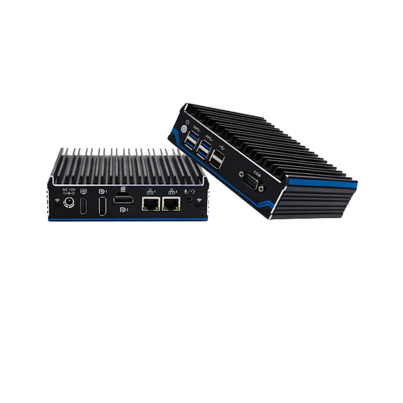 Компьютер без вентилятора два порта Lan Intel Quad Core J4125 CPU 2 0 ГГц до 7 мини-ПК для Windows 10